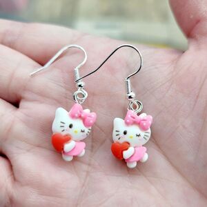 2/$20 Brand New Handmade Hello Kitty Pink Earrings